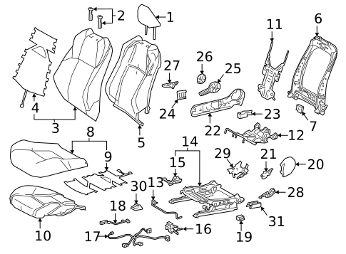 Passenger Seat Components for 2022 Toyota C-HR #0