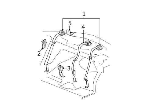 Rear Seat Belts for 2008 Saturn Aura #1