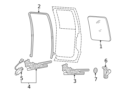 Glass - Rear Door for 2009 Ford F-250 Super Duty #0