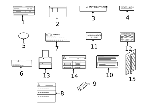 Labels for 2014 INFINITI Q70 #1