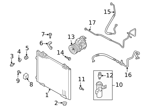 Condenser, Compressor & Lines for 2003 Land Rover Freelander #0