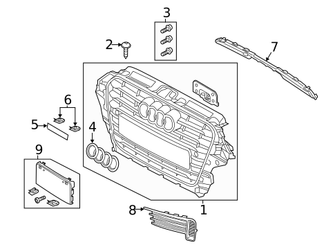 Grille & Components for 2016 Audi A3 #2