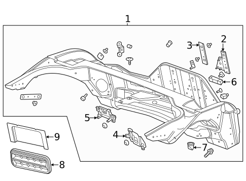 Rear Floor & Rails for 2022 Chevrolet Corvette #3