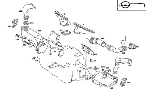 Air Ducting for 1984 Mercedes-Benz 380SE #0