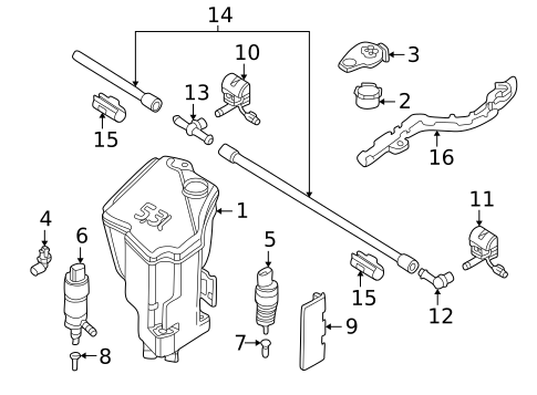 Headlamp Washers/Wipers for 1999 BMW 328i #1