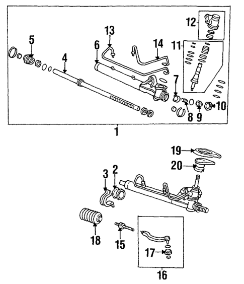 Steering Gear & Linkage for 1995 Honda Civic del Sol #0