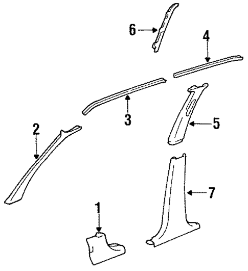 Interior Trim - Pillars for 1991 Toyota Tercel #0