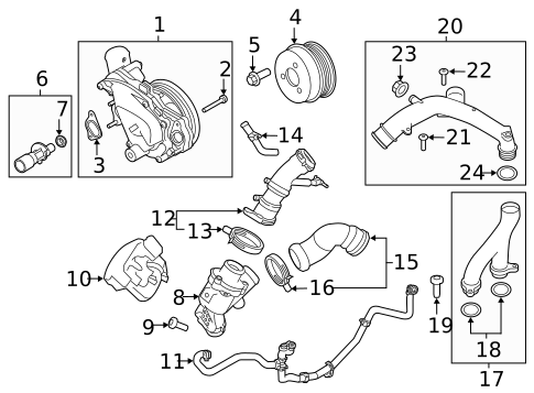 Water Pump for 2016 Land Rover Range Rover Sport #0