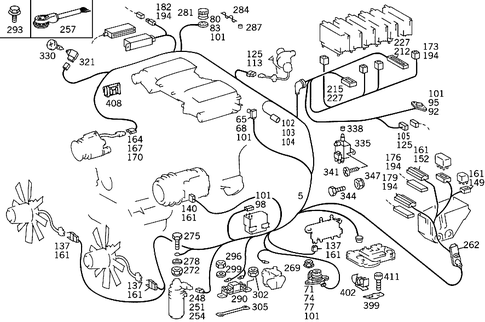 Engine Cable Harness, Body Mounted for 1985 Mercedes-Benz 300SD #1