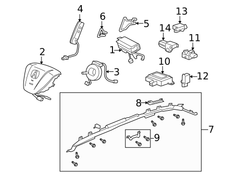 Air Bag Components for 2011 Acura MDX #0