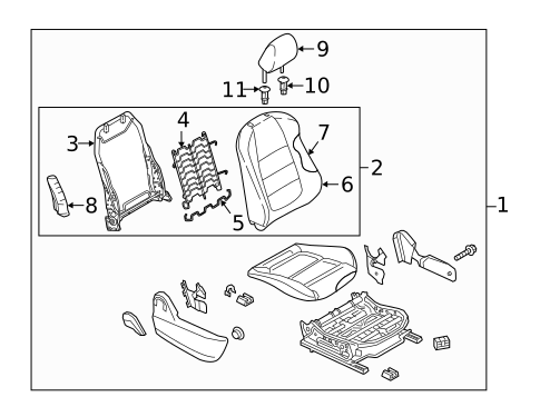 Passenger Seat Components for 2020 Mazda 3 #0