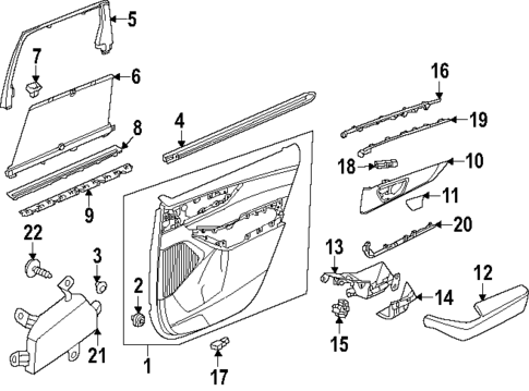 Interior Trim - Rear Door for 2023 Acura MDX #0