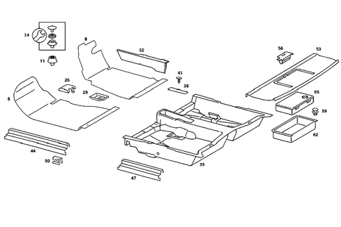 Flooring, Hat Tray for 1989 Mercedes-Benz 190 E #1
