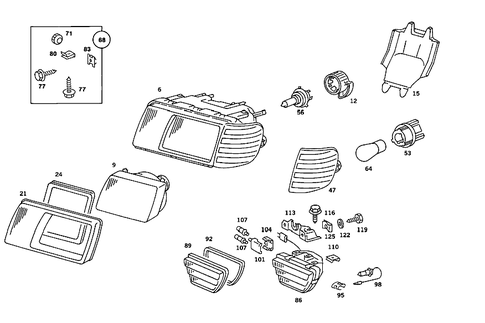 Lighting Unit for 1989 Mercedes-Benz 560 SEC #1