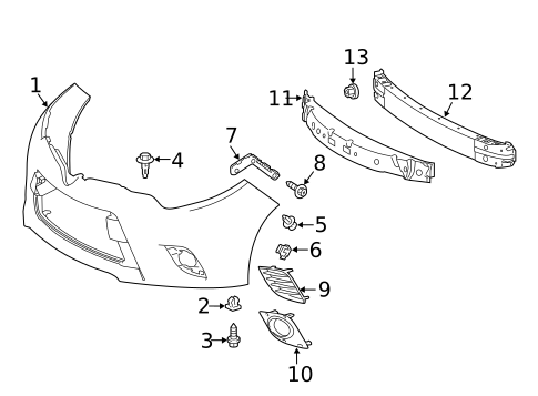 Bumper & Components - Front for 2014 Toyota Corolla #1
