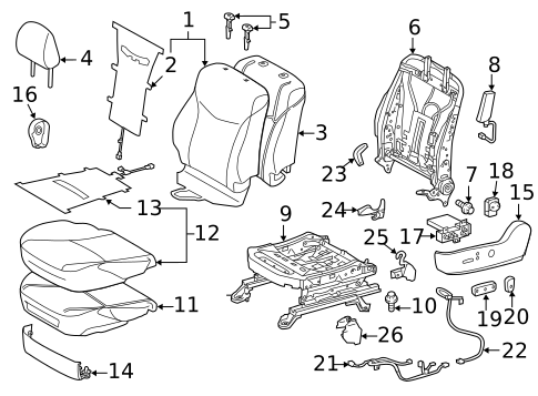 Driver Seat Components for 2014 Toyota Prius Plug-In #1