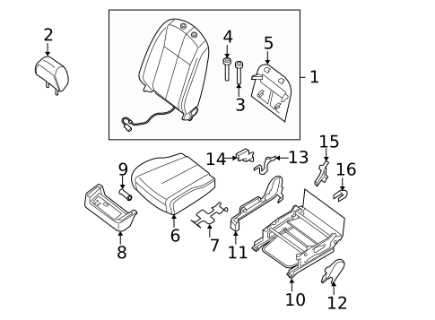 Front Seat Components for 2010 Nissan Altima #2