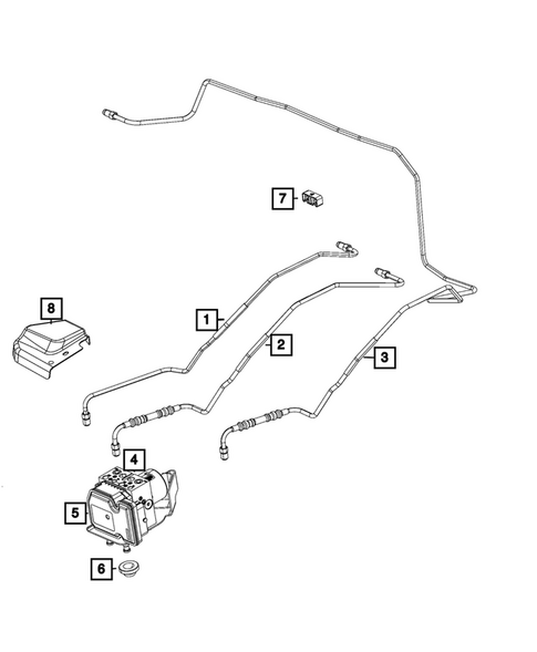 Hydraulic Control Unit, Brake Tubes and Hoses for 2019 Jeep Grand Cherokee #2