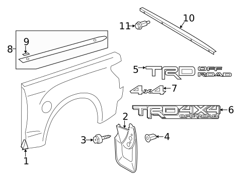 Exterior Trim - Pick UP Box for 2018 Toyota Tundra #1