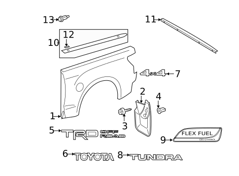 Exterior Trim - Pick UP Box for 2011 Toyota Tundra #1