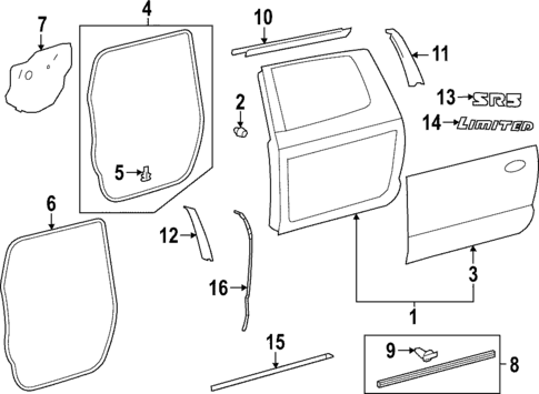 Exterior Trim - Rear Door for 2025 Toyota Tundra #0