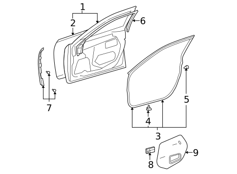 Door & Components for 2007 Lexus ES350 #1
