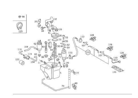 Pane Washer, Headlamp Wiper/Washer for 1993 Mercedes-Benz 500SEL #2