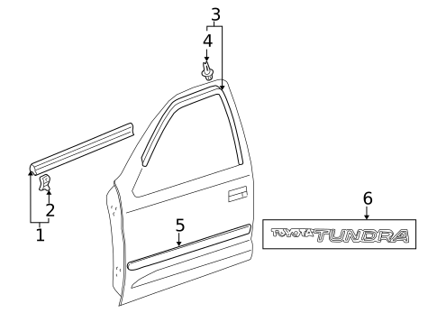 Exterior Trim - Front Door for 2006 Toyota Tundra #0