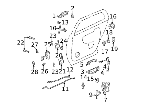 Lock & Hardware for 2004 Cadillac DeVille #1