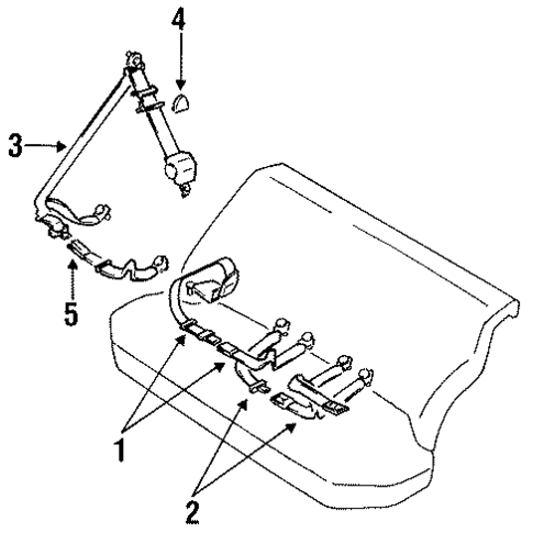 Rear Seat Belts for 1990 Nissan Sentra #0