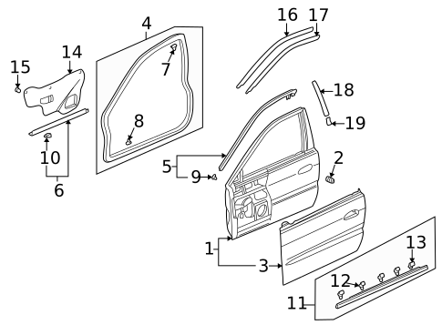 Door & Components for 2000 Honda Accord #1