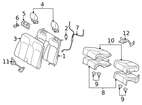 Rear Seat Components for 2013 Lexus IS250 #1
