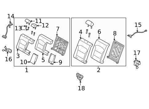 Rear Seat Components for 2023 Hyundai Elantra #1