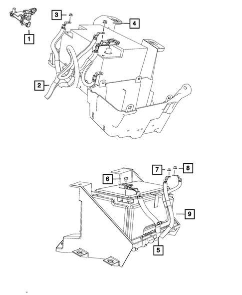 Battery, Battery Tray and Cables for 2015 Ram 3500 #3