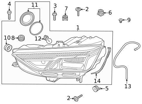 Headlamp Components for 2022 Audi A4 allroad #1