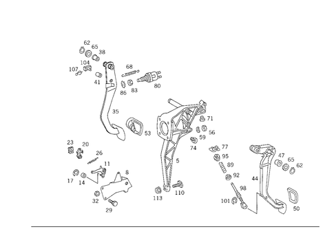 Pedal Assembly with Bearing for 1990 Mercedes-Benz 560SEL #0