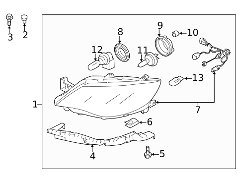 Headlamp Components for 2008 Subaru Impreza #0