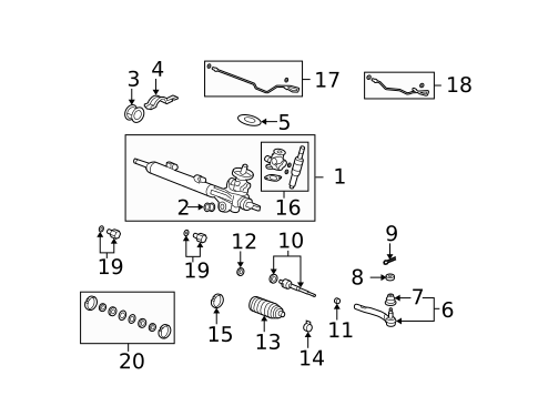 Steering Gear & Linkage for 2008 Acura MDX #0