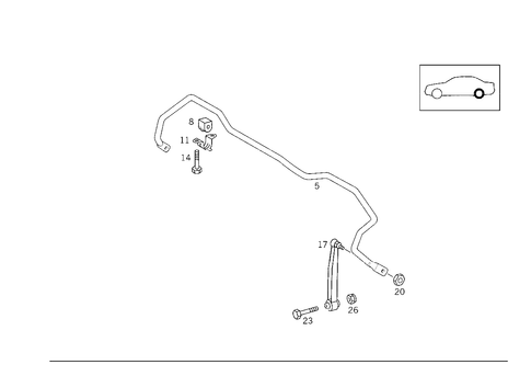 Rear Torsion Bar-Standard Spring Suspension for 1999 Mercedes-Benz E430 #0
