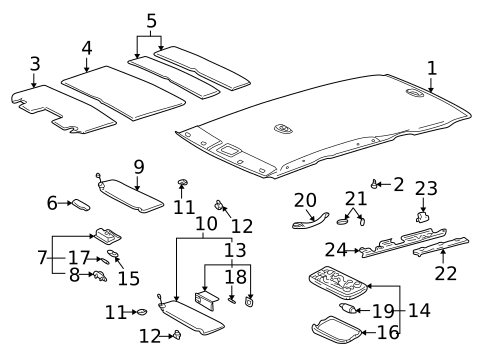 Interior Trim - Roof for 2002 Toyota Highlander #1