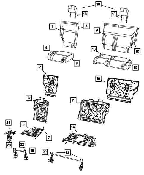 Rear Seats and Attaching Parts for 2007 Dodge Nitro #1