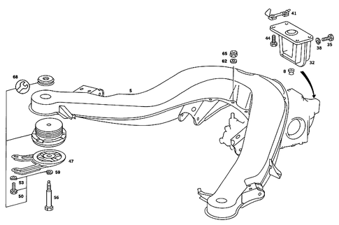 Rear Axle Support for 1986 Mercedes-Benz 560SEL #1