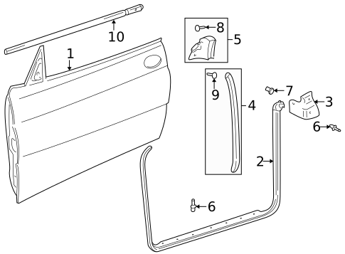 Door & Components for 2001 Saab 9-3 #0
