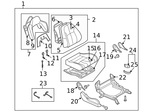 Front Seat Components for 2005 Nissan 350Z #7
