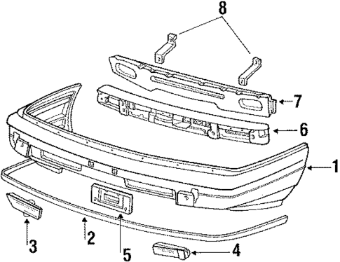 Bumper & Components - Front for 1986 Honda Prelude #0