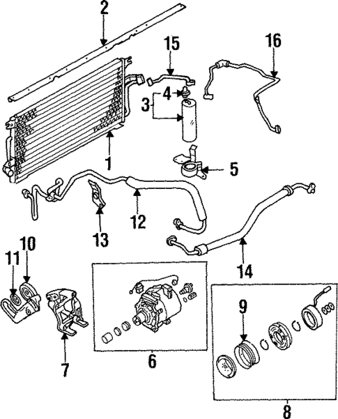 Condenser, Compressor & Lines for 1997 Mitsubishi Galant #0