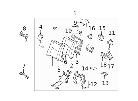 Rear Seat Components for 2007 Lexus LS460 #2