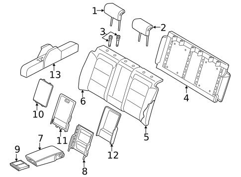 Rear Seat Components for 2013 Audi A4 Quattro #1