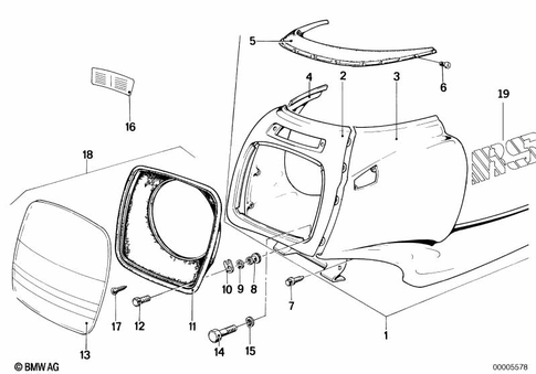 Motorcycle Trim Section, Windshield for 1988 BMW-Motorrad R 100 RS #2