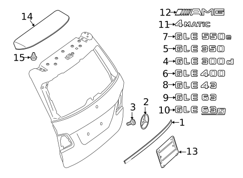Exterior Trim - Lift Gate for 2017 Mercedes-Benz GLE63 AMG #0